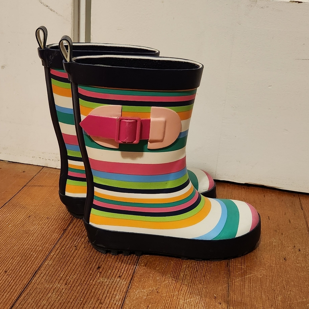 EUC Sun Squad Toddlers Kids Toddlers Rain Boots Rainbow Striped Size 7/8